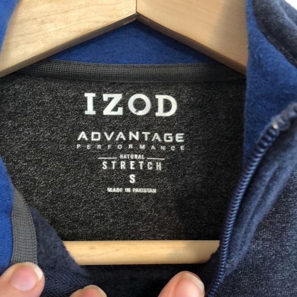 Izod quarter zip advantage performance sweater for men size small Blue and grey - Picture 5 of 6